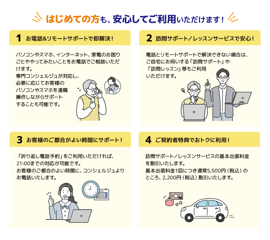 はじめての方でも安心してご利用いただけます！
